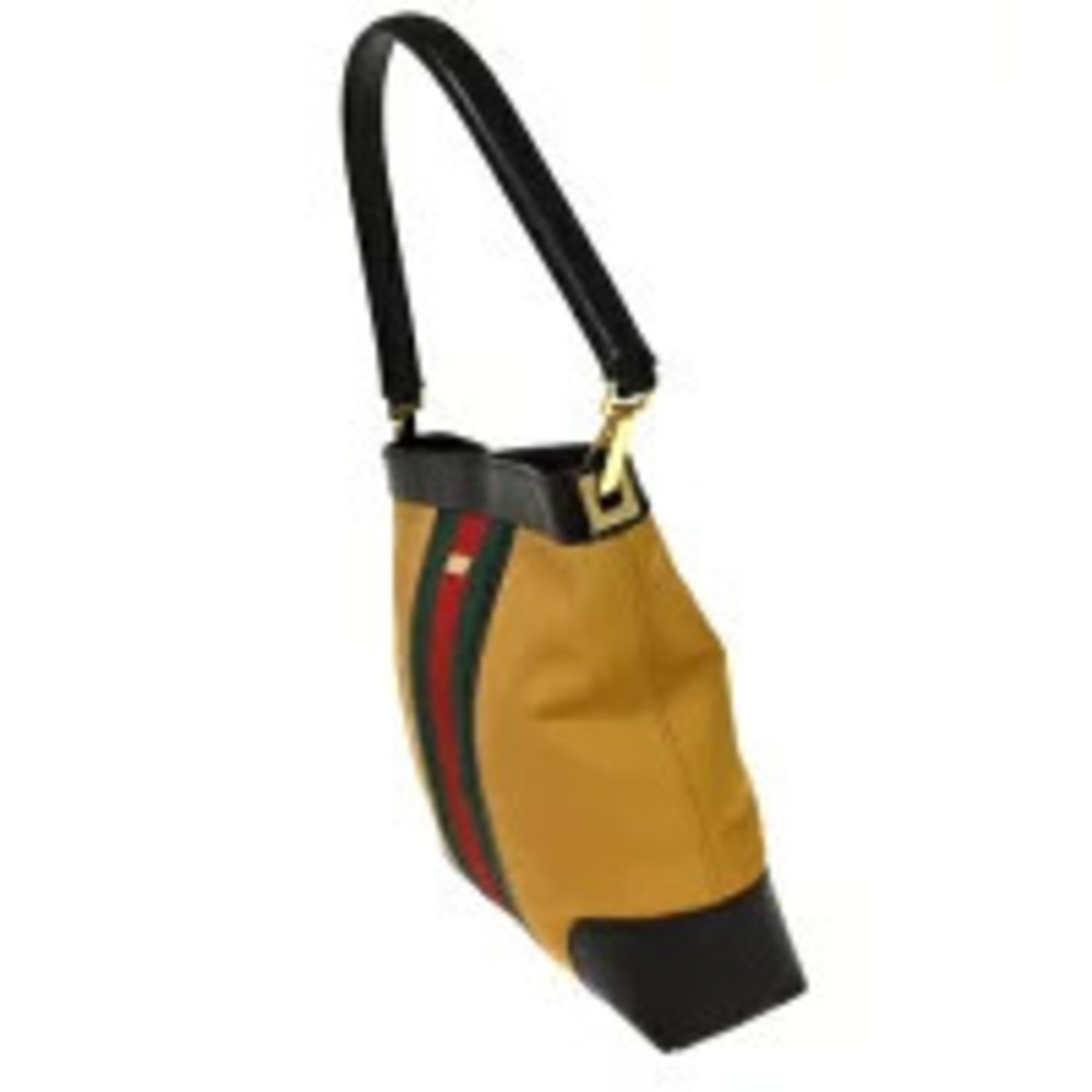 Gucci Red Beige Canvas Sherry Bag Green Leather Shoulder Tan Green